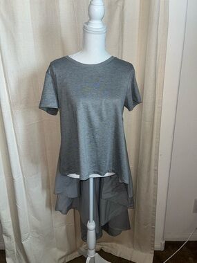 Women's Gray High-Low Layered Tunic Top